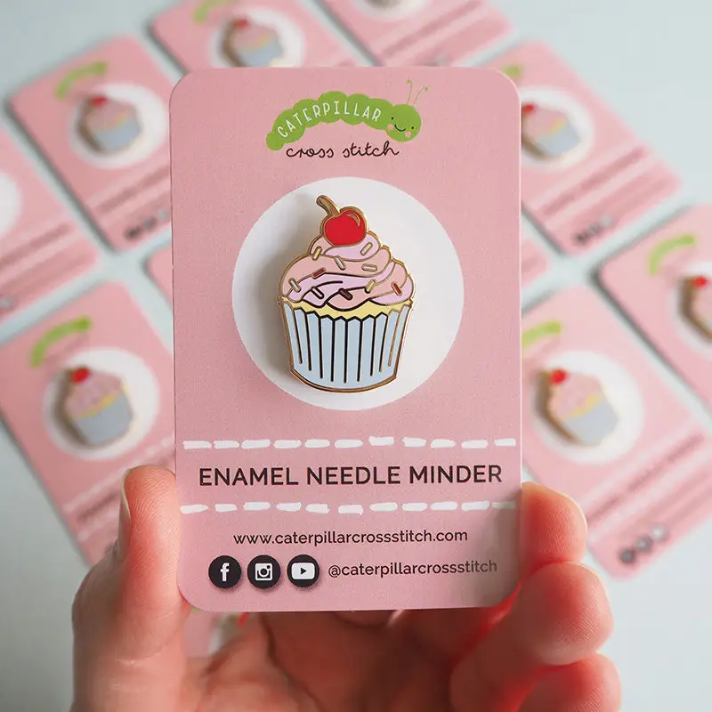 Caterpillar Cross Stitch | Needle Minder | Cupcake