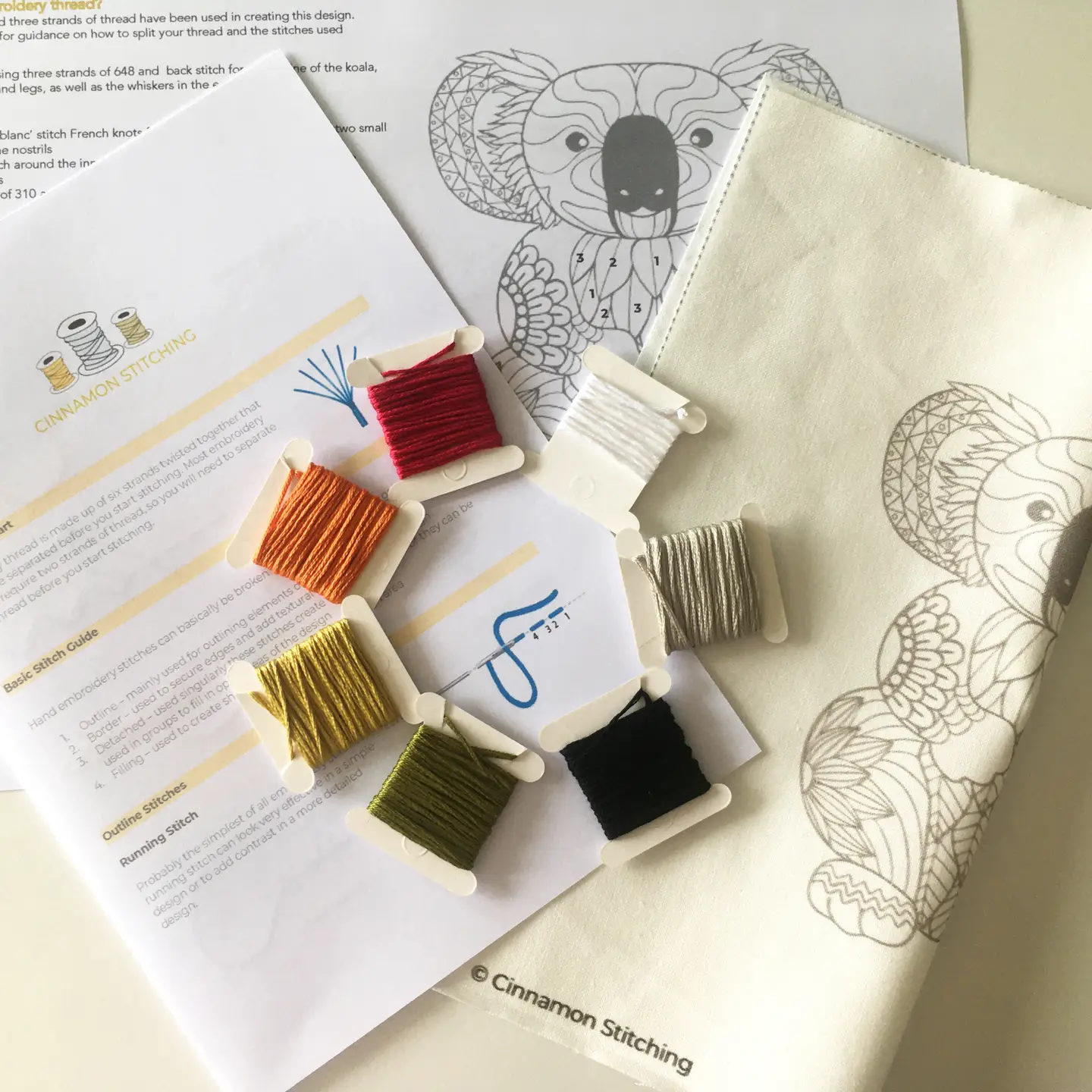 Cinnamon Stitching | Koala Embroidery kit - Image 3