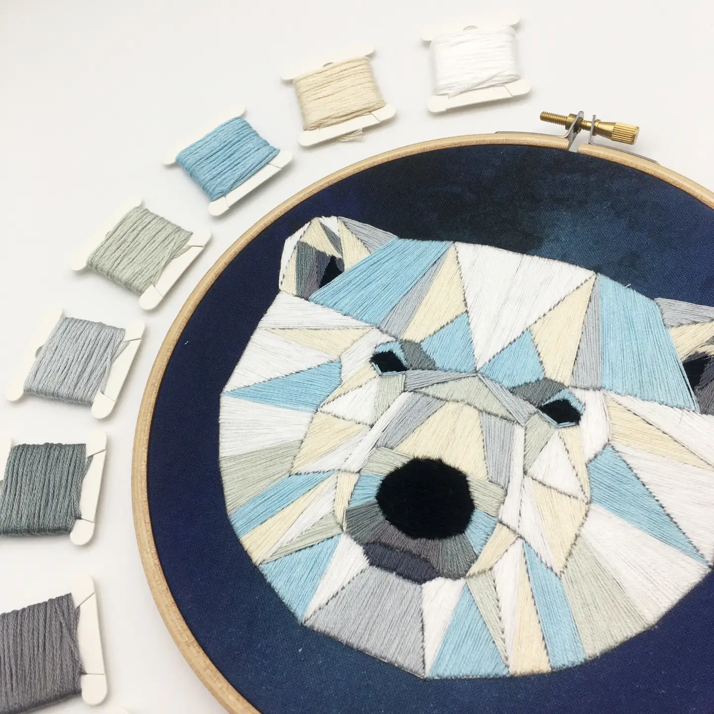 Cinnamon Stitching | Polar Bear Embroidery kit - Image 3